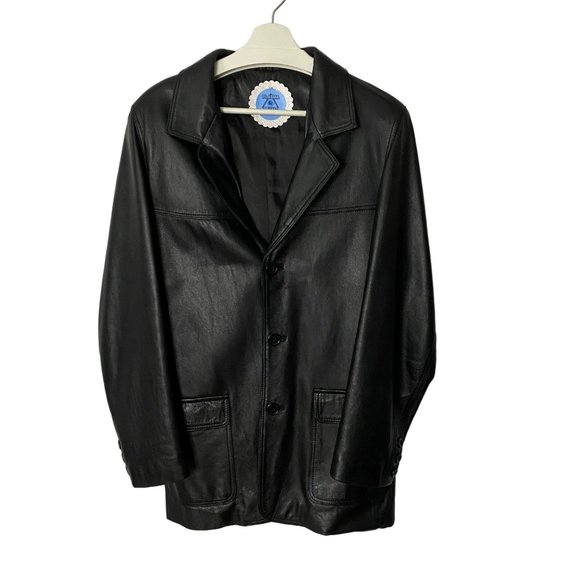 Black Genuine Leather Boxy Leather Jacket L - Picture 4 of 16